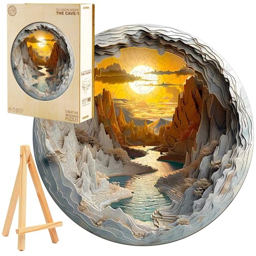 PASJO Holzpuzzle für Erwachsene 3D-Puzzle Sonnenuntergang 300 Einzelteile Holzschachtel Mini-Staffelei Wooden Puzzle Grotte PASJO Holzpuzzle für Erwachsene 3D-Puzzle Sonnenuntergang 300 Einzelteile Holzschachtel Mini-Staffelei Wooden Puzzle Grotte von PASJO