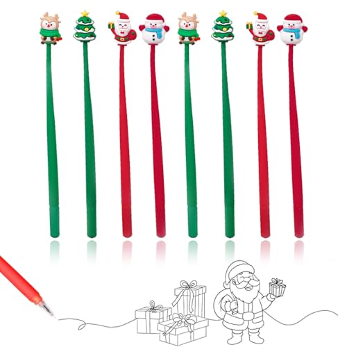 PASLFC 8 Stück Weihnachts Gelschreiber,Gelstifte weihnachten,Weihnachts Kugelschreiber,Weihnachten Stifte für Gastgeschenke Weihnachten Weihnachtsgeschenke Kleinigkeiten für Kinder Studenten von PASLFC