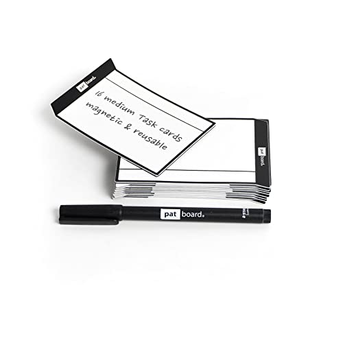 PATboard Scrum Board und Kanban Tafel TASKcards - 16 Magnetische Haftnotizen - Schwarz von PATBOARD
