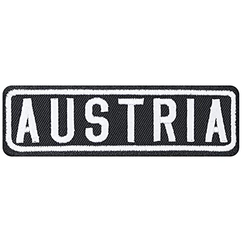 AUSTRIA Rankpatch Biker Patches Rangabzeichen Patch zum aufbügeln/aufnähen l Leder Kutten Aufbügler Sticker für alle Stoffe l Bügelflicken Applikation l 100x30mm von PATCH KING