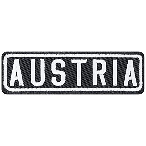 Austria Rankpatch Biker Patches Rangabzeichen Patch zum aufbügeln/aufnähen l Leder Kutten Aufbügler Sticker für alle Stoffe l Bügelflicken Applikation l 100x30mm von PATCH KING
