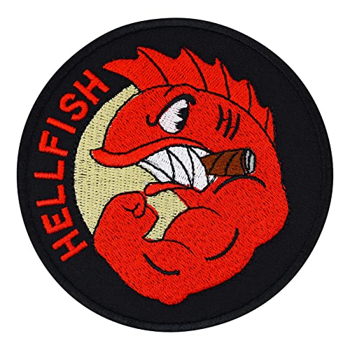 Simpsons The Curse of The Flying Hellfish WW2 Comic Patch mit Stickerei zum aufnähen, lustiger Aufnäherm Biker Applikation für Jacke/Weste/Kutte, 90x90mm von PATCH KING