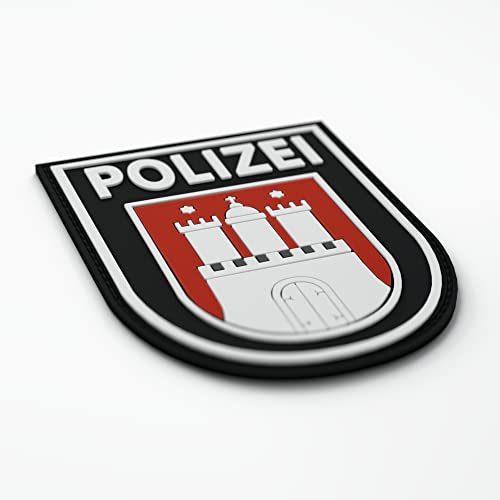 Patch Force - Polizei Patch (farbig) Polizei Hamburg - Als Abzeichen für Polizeiuniform, Schutzweste, Einsatztasche, Jacke oder Rucksack - 3D rubber klett patch von PATCHFORCE