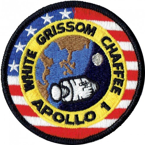 Applikation Aufbügler Patches Stick Emblem Aufnäher Abzeichen "APOLLO 1 PATCH 10cm ,,nasa von PATCHMANIA