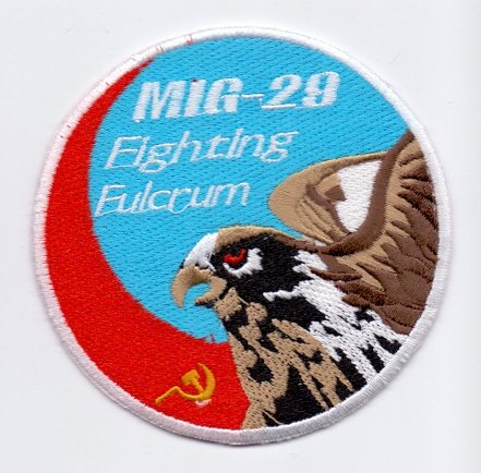 Applikation Aufbügler Patches Stick Emblem Aufnäher Abzeichen "MIG-29 FIGHTING FULRUM" von PATCHMANIA