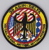 Applikation Aufbügler Patches Stick Emblem Aufnäher Abzeichen "USAF Patch Airlift USAFE 38 ASP Delta Sq Ramstein ANG AFRES C130 89mm,, von PATCHMANIA