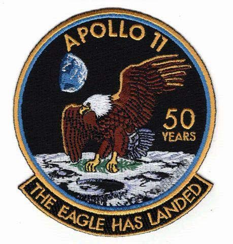 Aufnäher zum Aufbügeln, bestickt, Aufnäher Apollo 11 50th Year Anniversary 'The Eagle Has Landde' Patch 10 cm von PATCHMANIA