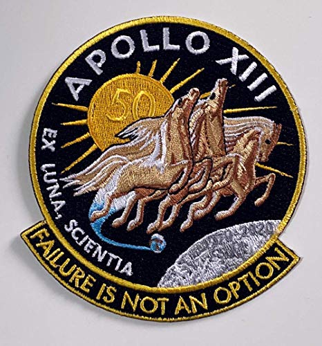 Aufnäher zum Aufbügeln, bestickt, Aufnäher Apollo 13, 50. Jahrestag, 10 cm von PATCHMANIA