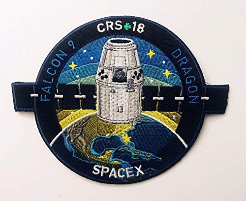 Aufnäher zum Aufbügeln, bestickt, Patch Spacex CRS-18, Mession Patch, 11,5 cm von PATCHMANIA