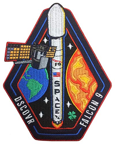 Aufnäher zum Aufbügeln, bestickt, Patch Spacex DSCOVR Falcon 9 Patch, 9,3 cm von PATCHMANIA