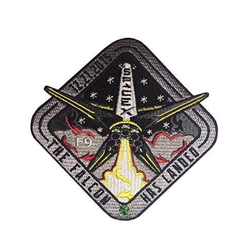Aufnäher zum Aufbügeln, bestickt, Patch Spacex Falcon 9 Landing Patch 10 cm von PATCHMANIA