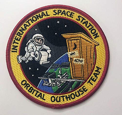 ISS Orbital Outhouse Team bestickter Aufnäher zum Aufbügeln, 10 cm von PATCHMANIA