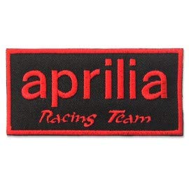 PATCHMANIA Aprilia Racing Logo 8,6 cm Aufnäher Bügelbild, Patch Embroidered Patches Iron on von PATCHMANIA