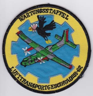 PATCHMANIA German Air Force Patch 62 LTG Lufttransportgeschwader 9 W Stff 107mm THERMOADHESIVE gestickte Patches Patch von PATCHMANIA