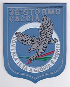 PATCHMANIA Italian Patch Air Force Aeronautica Militare AM Stormo 36 F 104 100mm x 80mm Applikation Aufbügler Patches Stick Emblem Aufnäher Abzeichen von PATCHMANIA