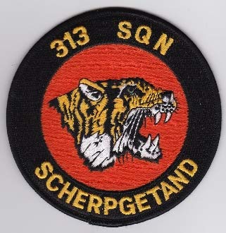 PATCHMANIA RNLAF Patch s Royal Netherlands Air Force 313 Squadron F 16 oda 100mm Applikation Aufbügler Patches Stick Emblem Aufnäher Abzeichen von PATCHMANIA