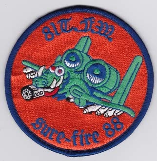 PATCHMANIA USAF Patch Fighter USAFE 81 TFW Tactical FTR Wing g A 10 j 88 a 98mm THERMOADHESIVE gestickte Patches Patch von PATCHMANIA