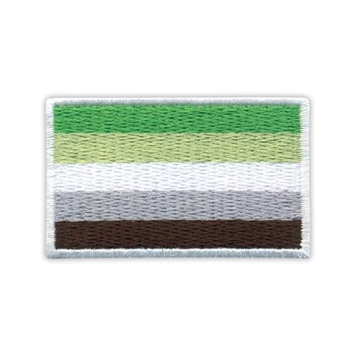 Aromantic Pride Flagge, wärmeaktivierter Klebstoff, Rückseite zum Aufbügeln, besticktes Abzeichen/Patch von PATCHSIG