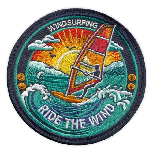 Aufnähen/Aufnäher, Motiv: Windsurfen – Ride The Wind – bestickt Aufnähen/Aufnäher, Motiv: Windsurfen – Ride The Wind – bestickt von PATCHSIG