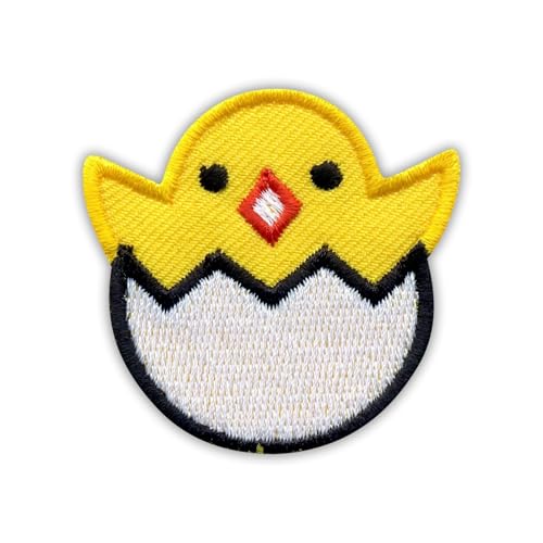 Aufnäher, Motiv: Küken, hitzeaktivierter Klebstoff, Rückseite zum Aufbügeln, besticktes Abzeichen/Patch von PATCHSIG