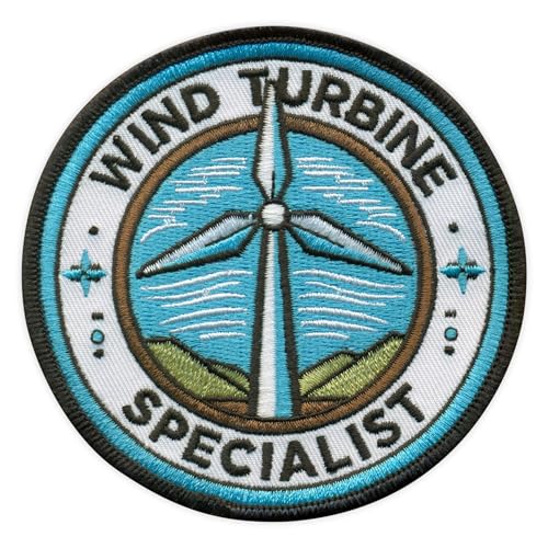 Aufnäher / Abzeichen für Windturbinen, zum Aufnähen/Aufnähen, bestickt Aufnäher / Abzeichen für Windturbinen, zum Aufnähen/Aufnähen, bestickt von PATCHSIG