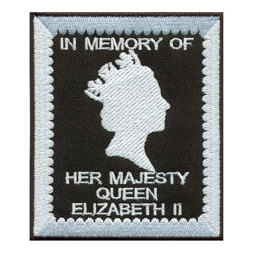 Aufnäher mit Aufschrift "In Memory of Her Majesty Queen Elizabeth II", zum Aufnähen/Aufnähen, bestickt Aufnäher mit Aufschrift "In Memory of Her Majesty Queen Elizabeth II", zum Aufnähen/Aufnähen, bestickt von PATCHSIG