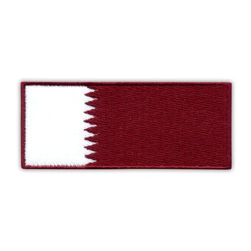 Aufnäher mit Flagge von Katar, bestickt, zum Aufnähen/Aufnähen Aufnäher mit Flagge von Katar, bestickt, zum Aufnähen/Aufnähen von PATCHSIG