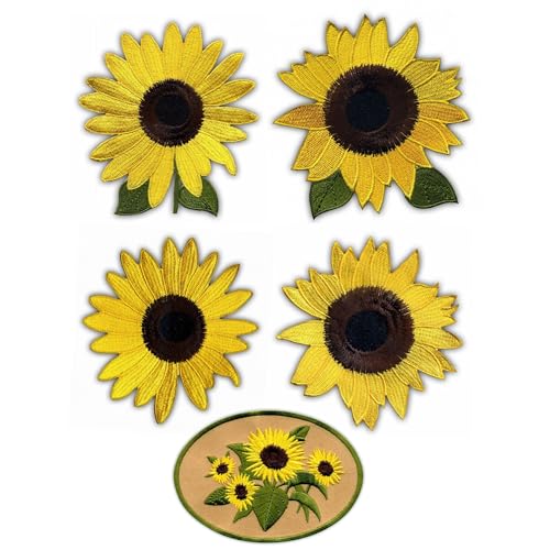 Aufnäher mit Sonnenblumen, zum Aufnähen/Aufnähen, besticktes Abzeichen Aufnäher mit Sonnenblumen, zum Aufnähen/Aufnähen, besticktes Abzeichen von PATCHSIG