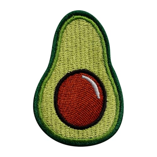 Avocado – eine kleine Frucht mit einem riesigen Kern – wärmeaktivierter Klebstoff/Bügelrückseite – bestickter Abzeichen/Aufnäher von PATCHSIG