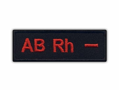 Blood Type AB Rh – Wärmeaktivierter Klebstoff/Bügelrückseite – bestickter Abzeichen/Aufnäher von PATCHSIG