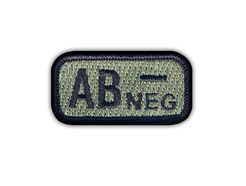 Blood Type AB neg ACU-Foliage – wärmeaktivierter Klebstoff/Aufbügelrückseite – bestickter Abzeichen/Aufnäher von PATCHSIG