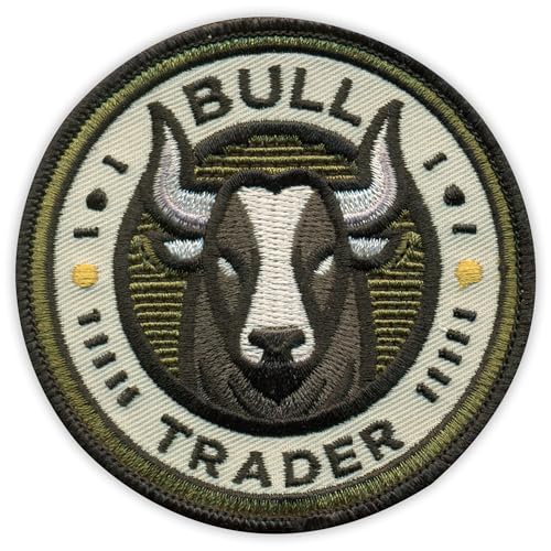 Bull Trader – runde Form – zum Aufnähen/Aufnähen – besticktes Abzeichen/Patch Bull Trader – runde Form – zum Aufnähen/Aufnähen – besticktes Abzeichen/Patch von PATCHSIG