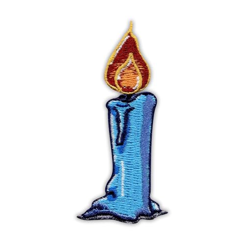 Chanukkah-Kerze, wärmeaktivierter Klebstoff, Rückseite zum Aufbügeln, besticktes Abzeichen/Aufnäher von PATCHSIG