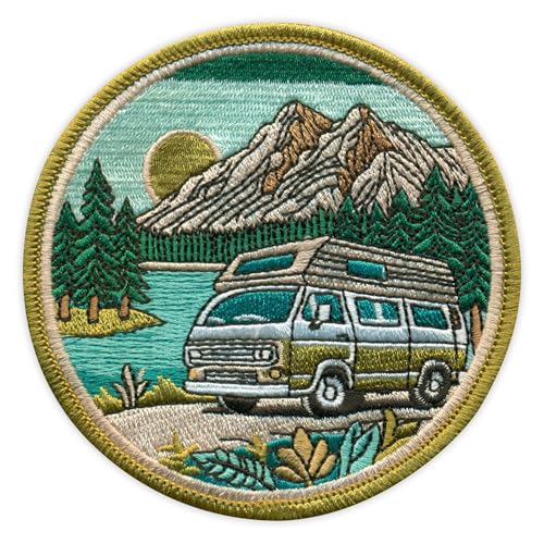 Classic Van, Retro Camper - Wildnis, Abenteuer, Outdoor, Natur - zum Aufnähen / Aufnähen - Besticktes Abzeichen/Patch Classic Van, Retro Camper - Wildnis, Abenteuer, Outdoor, Natur - zum Aufnähen / Aufnähen - Besticktes Abzeichen/Patch von PATCHSIG