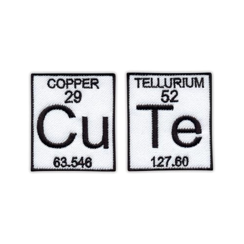 Cu (Kupfer) Te (Tellurium) – ein Set von Patches – niedlich – zum Aufnähen / Aufnähen – besticktes Abzeichen/Patch von PATCHSIG