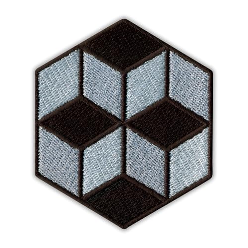 Cubes Op-Art-Serie Op-Art-Serie, wärmeaktivierter Klebstoff, Rückseite zum Aufbügeln, besticktes Abzeichen/Patch von PATCHSIG