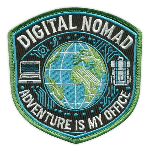 Digital Nomad – Adventure is My Office – zum Aufnähen/Aufnähen – besticktes Abzeichen/Patch von PATCHSIG