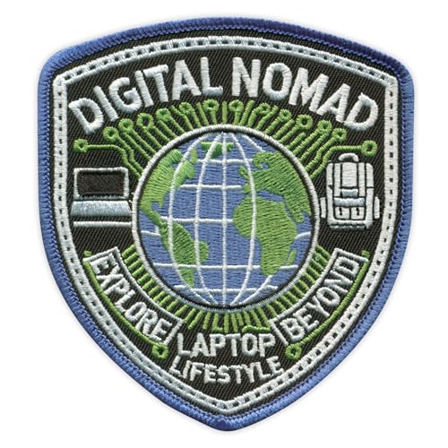 Digital Nomad – Explore Beyond Laptop Lifestyle – zum Aufnähen/Aufnähen – besticktes Abzeichen/Patch Digital Nomad – Explore Beyond Laptop Lifestyle – zum Aufnähen/Aufnähen – besticktes Abzeichen/Patch von PATCHSIG