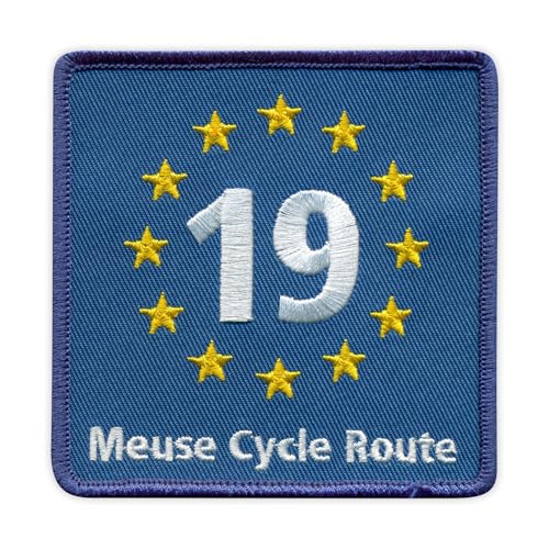 EuroVelo 19, EV19 – Maas Cycle Route – Wärmeaktivierter Klebstoff/Aufbügler – bestickter Abzeichen/Aufnäher von PATCHSIG