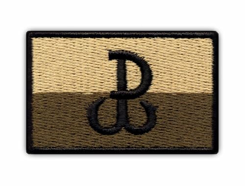 Fighting Polen - Anker (Sand-Oliv) / Polska Walczaca - Kotwica Flagge - Wärmeaktivierter Kleber / Bügelrückseite - Besticktes Abzeichen / Patch von PATCHSIG