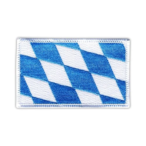 Flagge Bayerns - Wärmeaktivierter Kleber / Bügelrückseite - Bestickter Abzeichen / Patch von PATCHSIG