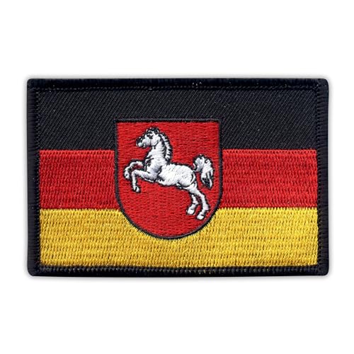 Flagge Niedersachsen - Wärmeaktivierter Kleber / Bügelrückseite - Gesticktes Abzeichen / Patch von PATCHSIG