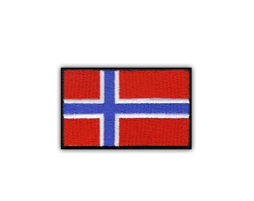 Flagge Norwegens, kleine BB, wärmeaktivierter Klebstoff, Rückseite zum Aufbügeln, besticktes Abzeichen/Patch von PATCHSIG