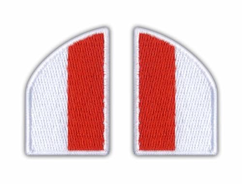 Flagge Polens (Kragenflaggen, links und rechts) – wärmeaktivierter Klebstoff/Bügelrückseite – bestickter Abzeichen/Aufnäher von PATCHSIG