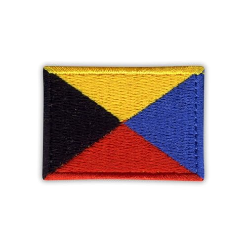 Flagge Zulu – Wärmeaktivierter Klebstoff/Bügelrückseite – bestickter Abzeichen/Aufnäher von PATCHSIG