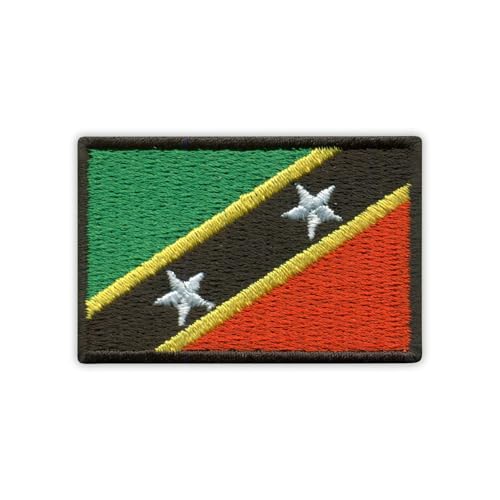 Flagge der Heiligen Kitts und Nevis – wärmeaktivierter Klebstoff/Bügelrückseite – bestickter Abzeichen/Aufnäher von PATCHSIG
