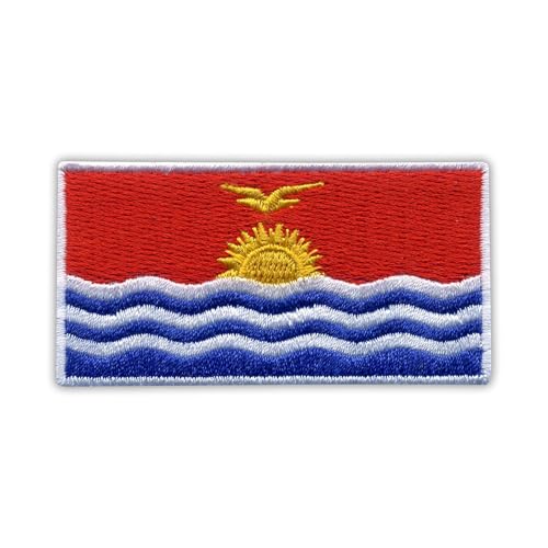 Flagge der Republik Kiribati – Wärmeaktivierter Klebstoff/Bügelrückseite – bestickter Abzeichen/Aufnäher von PATCHSIG