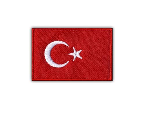 Flagge der Türkei – Wärmeaktivierter Klebstoff/Bügelrückseite – bestickter Abzeichen/Aufnäher Flagge der Türkei – Wärmeaktivierter Klebstoff/Bügelrückseite – bestickter Abzeichen/Aufnäher von PATCHSIG