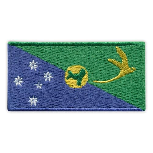 Flagge der Weihnachtsinsel – wärmeaktivierter Klebstoff/Bügelrückseite – bestickter Abzeichen/Aufnäher von PATCHSIG