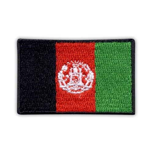 Flagge von Afghanistan (2004–2013) – wärmeaktivierter Klebstoff/Bügelrückseite – bestickter Abzeichen/Aufnäher von PATCHSIG